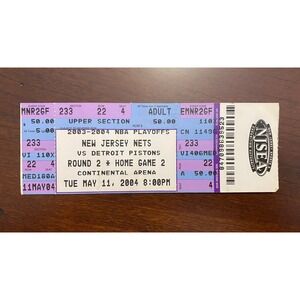NBA Playoffs 2004‎ New Jersey Nets vs Detroit Pistons May 11 Ticket Stub
